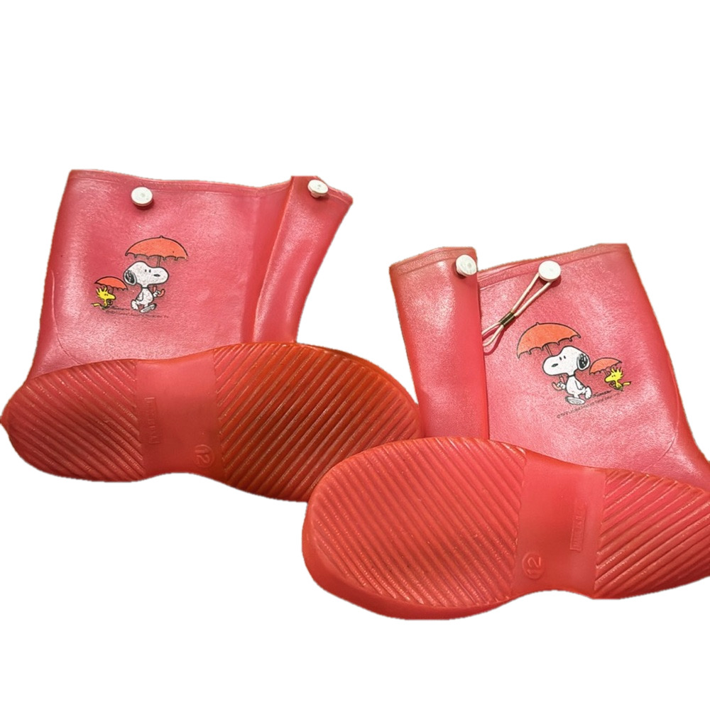 Snoopy Snoopers Rubber Galoshes Vintage 1965 Kids Boots SIZE 12